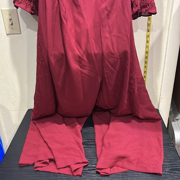 Stylish Burgundy Wrap jumpsuit - Picture 4 of 6